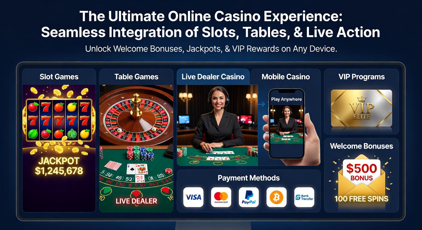 Dynamische Fusion von Slot-Maschinen und Live-Tischen in einem modernen Online-Casino-Umfeld mit mobilen Elementen