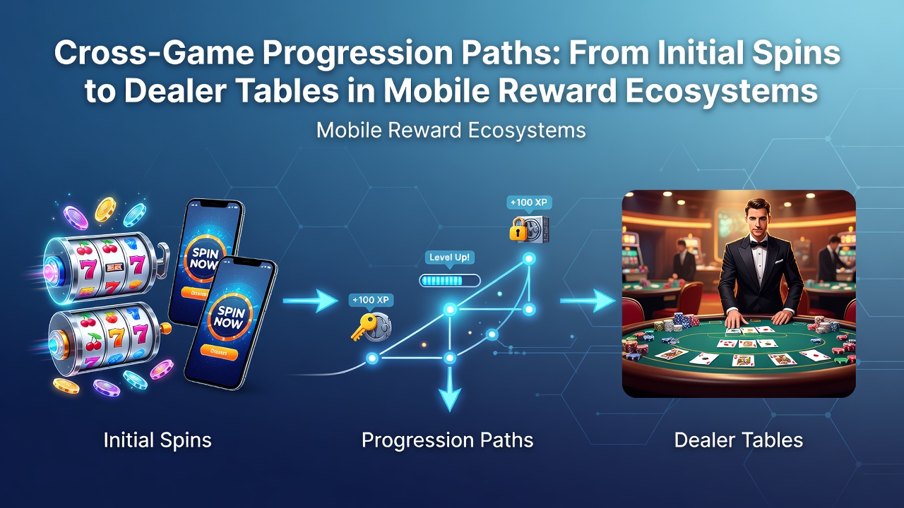 Mobile Casino-App zeigt Übergang von Slots zu Live-Tischen mit Fortschrittsanzeige