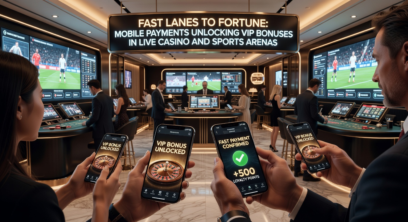 Live-Sportwetten-App auf Mobilgerät mit aktiviertem VIP-Bonus, umgeben von Casino-Chips und einem Football-Stadion