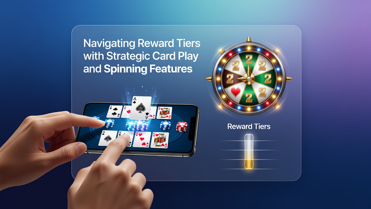 Mobile Casino-App mit strategischen Karten- und Spin-Features zur Navigation von Belohnungsstufen