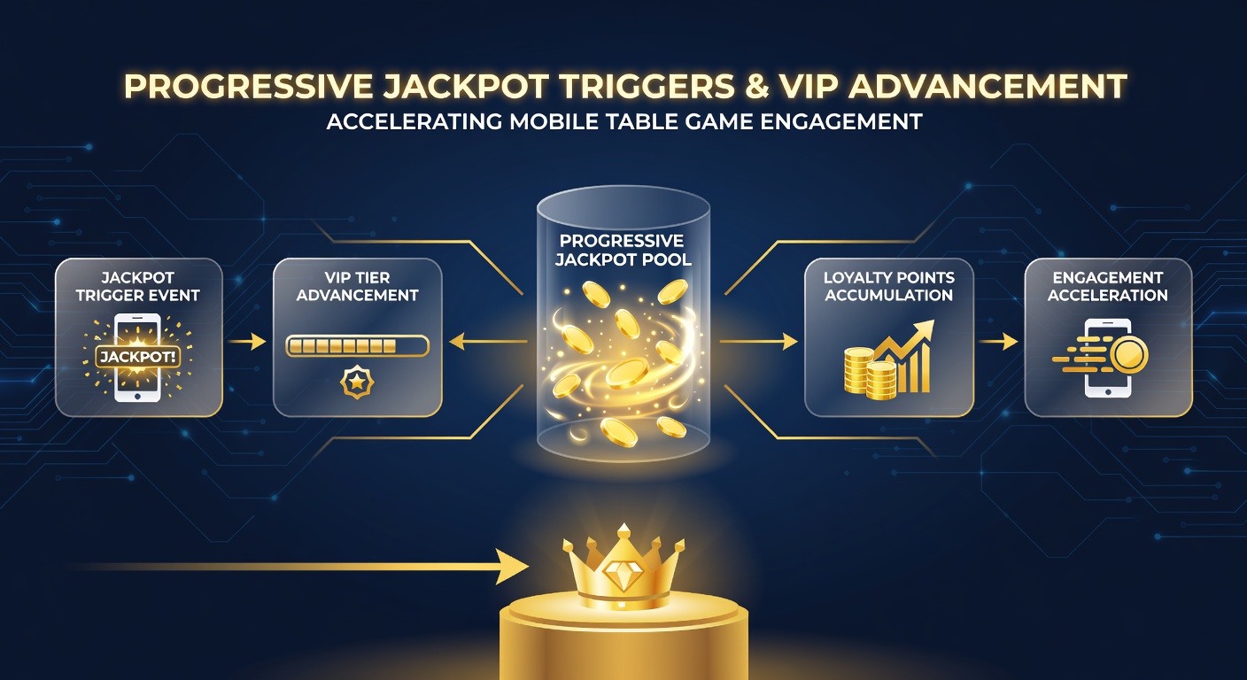 Darstellung mobiler VIP-Advancement durch Jackpot-Triggers in Tischspielen